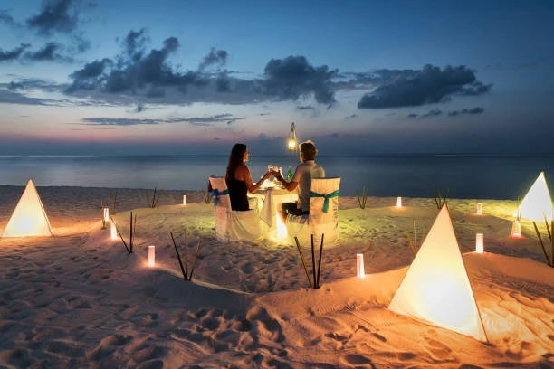 Honeymoon Trip with Flower Bed and Beach Candle Light Dinner