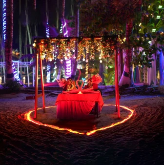 Canopy Heart Shape LED Light Candlelight Dinner