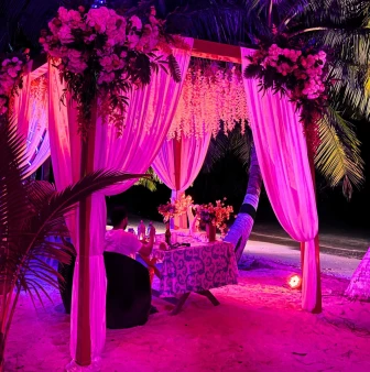 Romantic Floral Canopy Candlelight Dinner