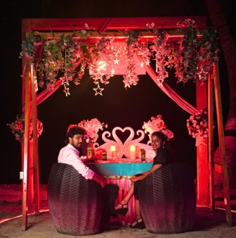 Honeymoon Trip with Flower Bed and Beach Candle Light Dinner